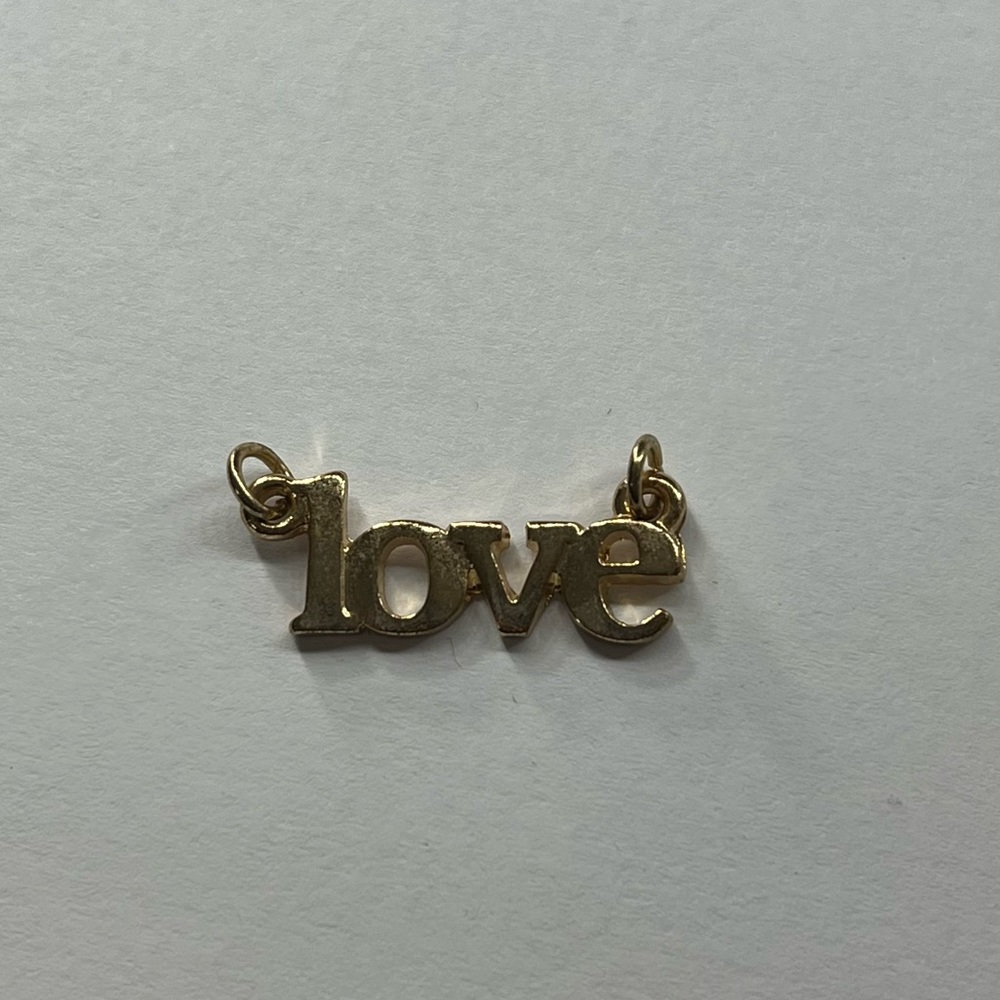 Gold Necklace Charm “Love”